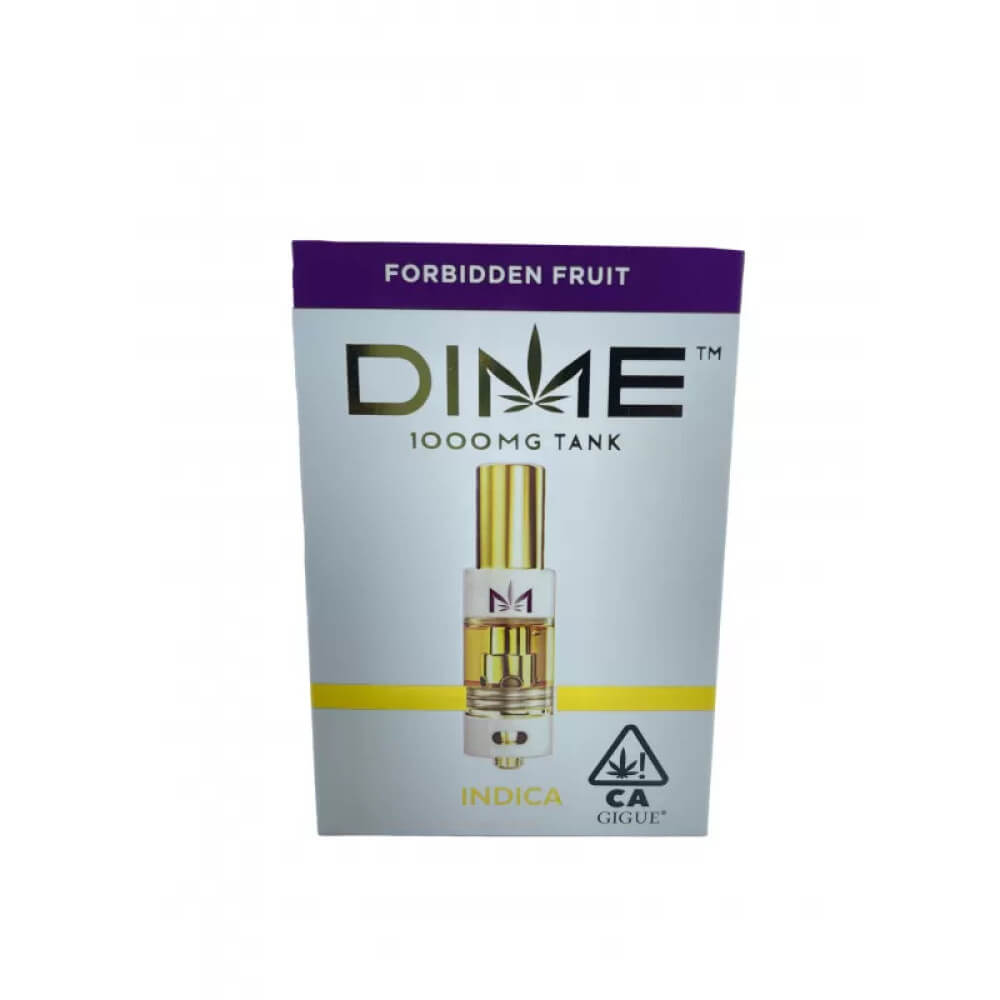 dime cartridge with forbidden fruit taste close-up on a white background